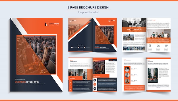 Vecteur brochure d'entreprise de 8 pages