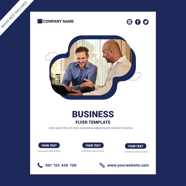 Brochure d'entreprise créative ou modèle de dépliant en bleu et blanc