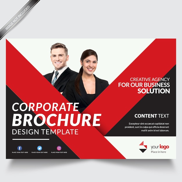 Brochure D'entreprise Moderne Avec Un Design De Couleur Rouge Et Noir