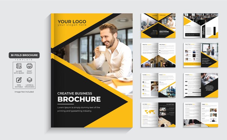 Vecteur brochure d'entreprise profil d'entreprise de 16 pages et vecteur premium de conception de brochure d'entreprise de plusieurs pages