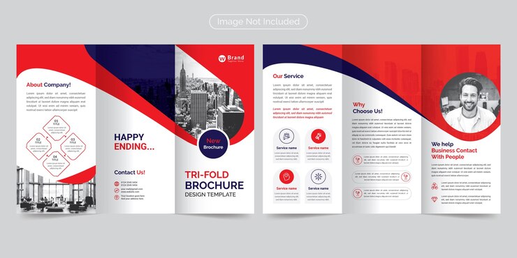 Vecteur brochure d'entreprise à trois volets moderne et professionnelle