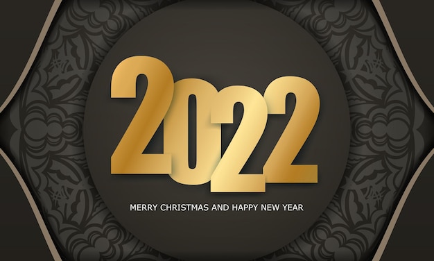 Brochure Festive 2022 Merry Christmas Brown Avec Motif Lumineux De Luxe