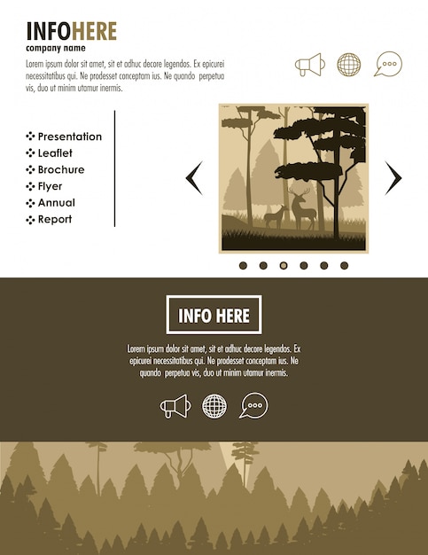 Vecteur brochure forestière infographique
