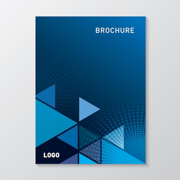 Brochure géométrique bleue