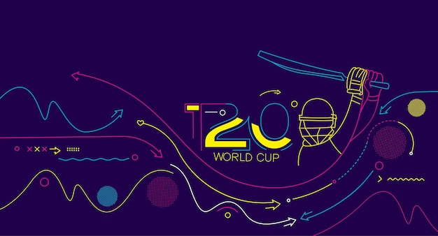 Brochure de modèle de dépliant d'affiche de championnat de cricket de coupe du monde T20