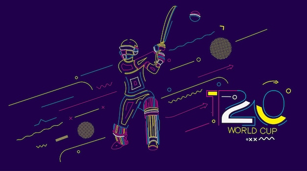 Vecteur brochure de modèle de dépliant d'affiche de championnat de cricket de coupe du monde t20
