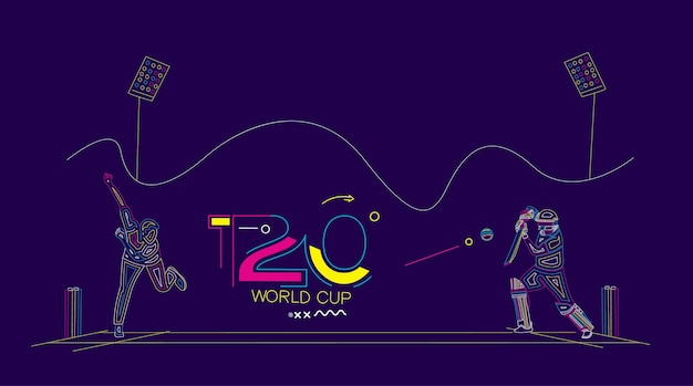 Brochure De Modèle De Dépliant D'affiche De Championnat De Cricket De Coupe Du Monde T20