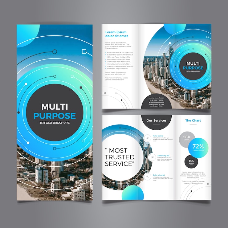 Vecteur brochure multi-usages corporate trifold