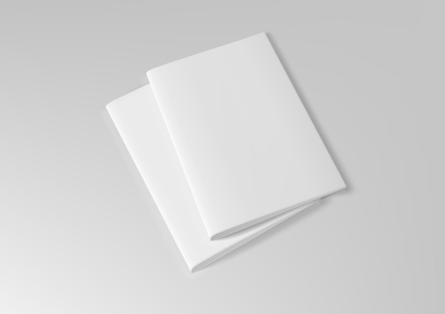 Brochure réaliste en blanc A4 à double pliage
