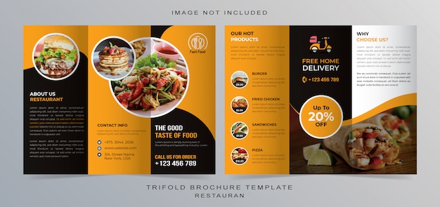 Brochure à Trois Volets Pour Le Restaurant