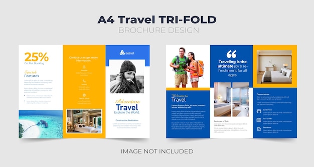 Brochure à trois volets sur les voyages et le tourisme créatifs