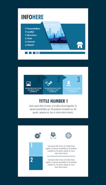 Vecteur brochure de la ville infographique