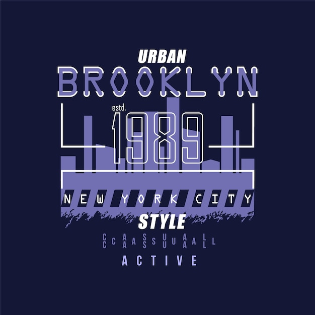 broklyn extérieur sombre graphique montagne typographie conception t shirt vecteur