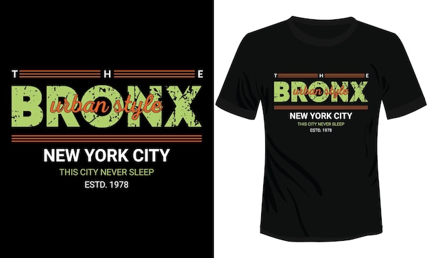 Bronx New York City Typographie Tshirt Design Illustration Vectorielle