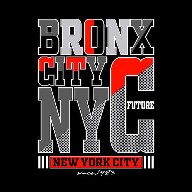 Bronx New York Typographie Graphique Illustration Vecteur Art Style