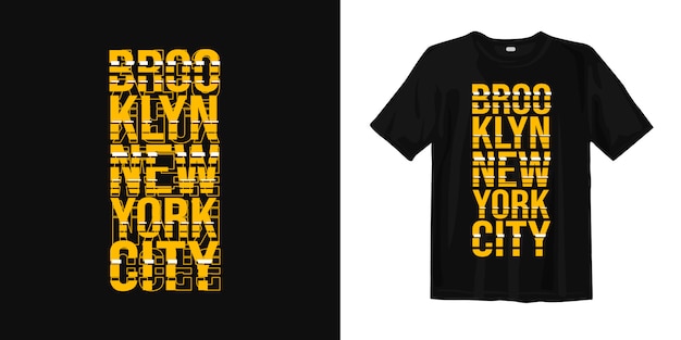 Brooklyn New York City Avec Un Style Glitch Pour T-shirt