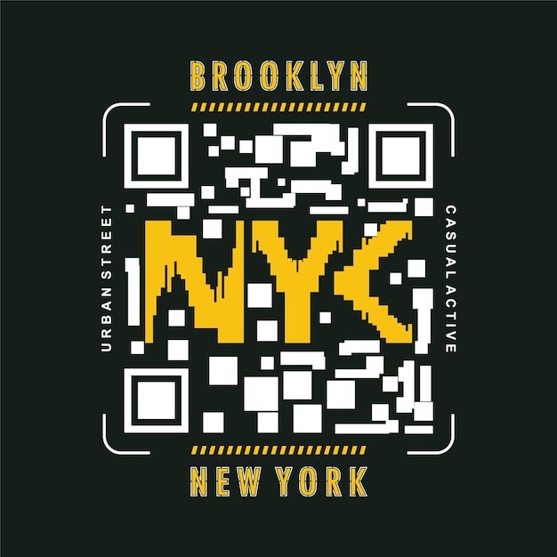 Brooklyn New York City, Symbole Graphique, Vecteur Abstrait,