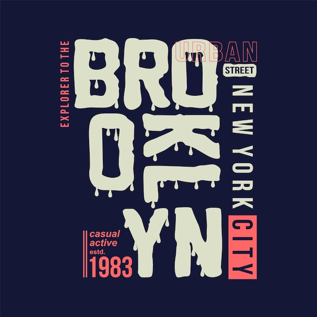 Brooklyn New York City Thème Du Sang Graphique T Shirt Design Typographie Illustration Vectorielle