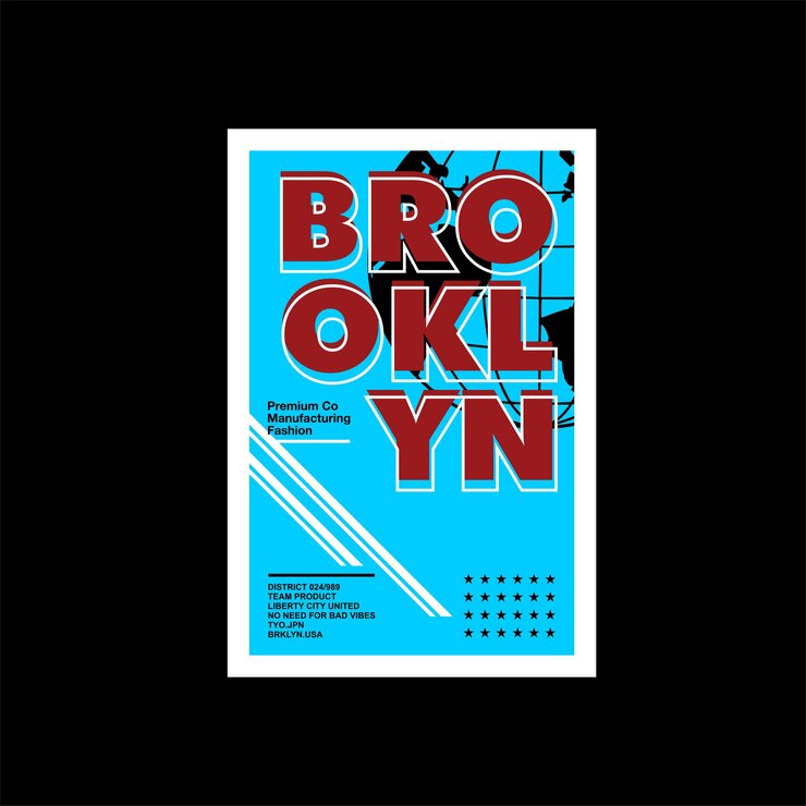 Vecteur brooklyn premium co mode vintage simple