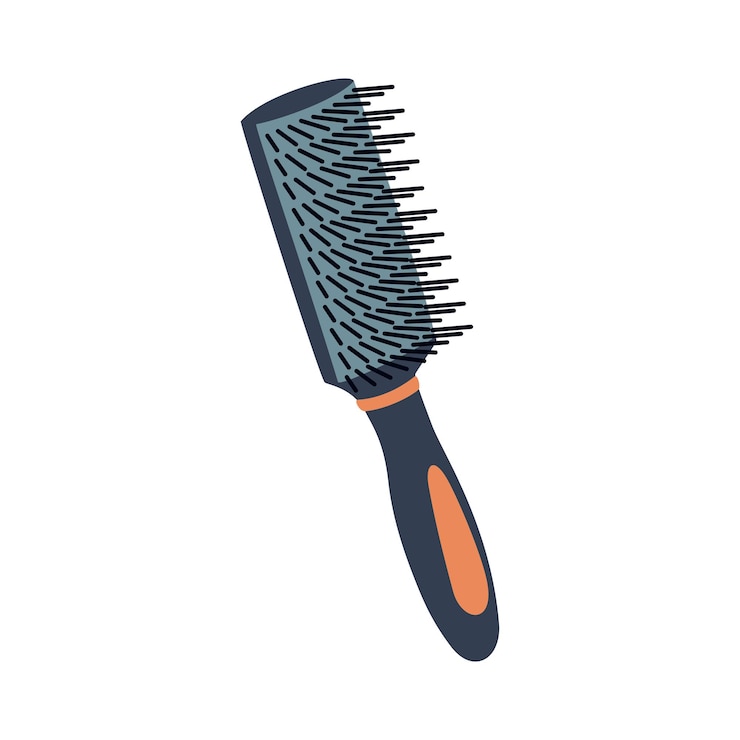 Vecteur brosse à cheveux pour le soin quotidien des cheveux à domicile. équipement de coiffeur pour la coiffure. accessoire de salon de coiffure