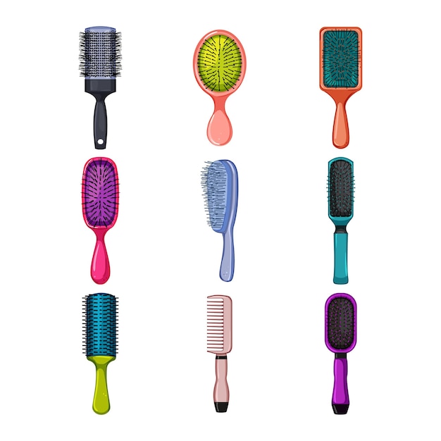 Brosse à cheveux set illustration vectorielle de dessin animé