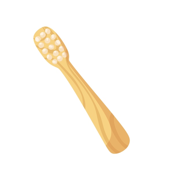 Brosse à dents en bois écologique Illustration vectorielle Couverts en bois