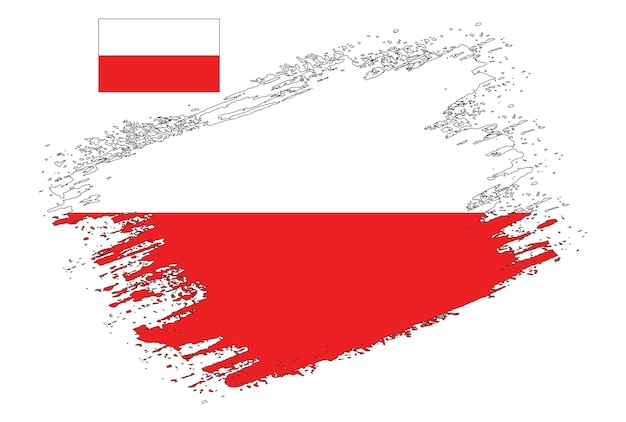 Vecteur brosse design pologne drapeau vecteur