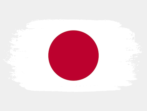 Vecteur brosse grunge artistique drapeau du japon isolé sur fond blanc