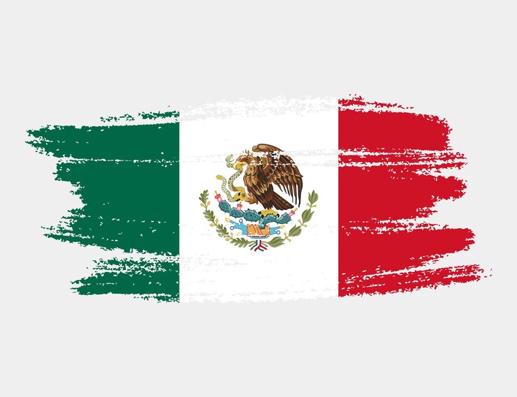 Vecteur brosse grunge artistique drapeau du mexique isolé sur fond blanc texture élégante du drapeau national du pays