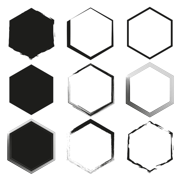 Vecteur brosse hexagones texture brosse élément géométrique cercle forme géométrique vecteur illustration stock