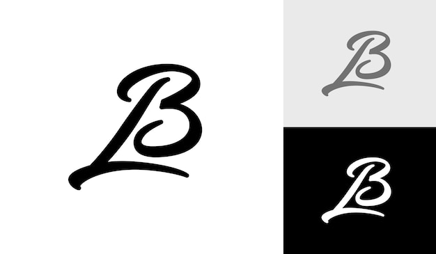 Vecteur brosse lettre lb initiale monogramme logo design vecteur