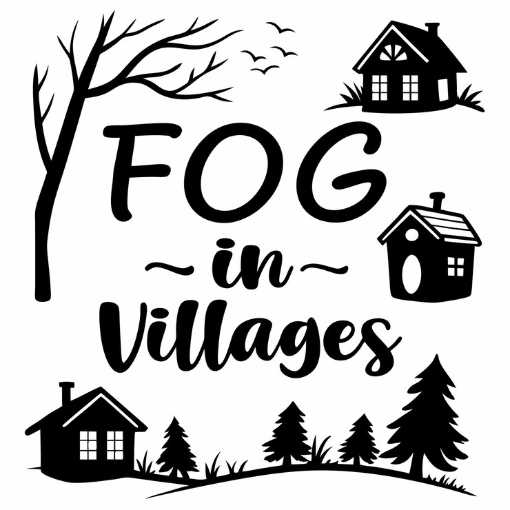 Vecteur le brouillard dans les villages