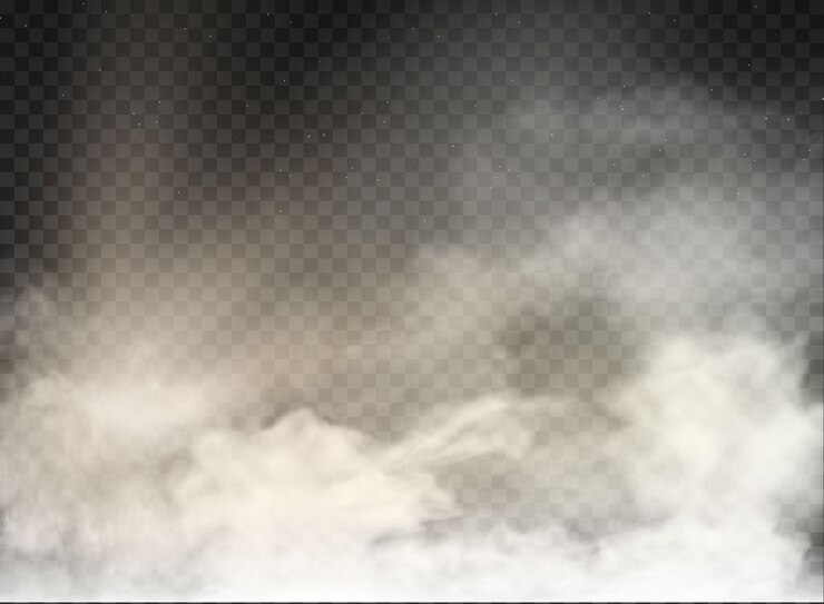 Vecteur brouillard et fumée isolé sur fond transparent