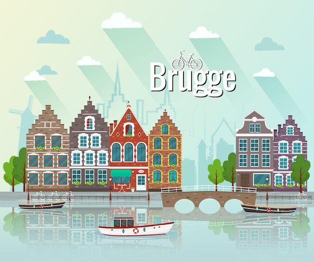 Bruges. Vieille Ville Européenne.
