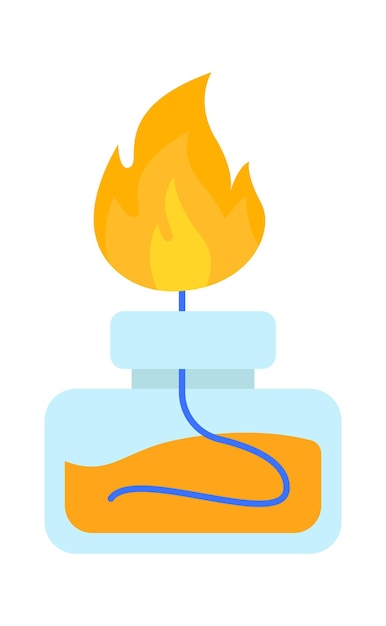 Vecteur brûler du kérosène à partir d'une fiole chimie icône illustration vectorielle