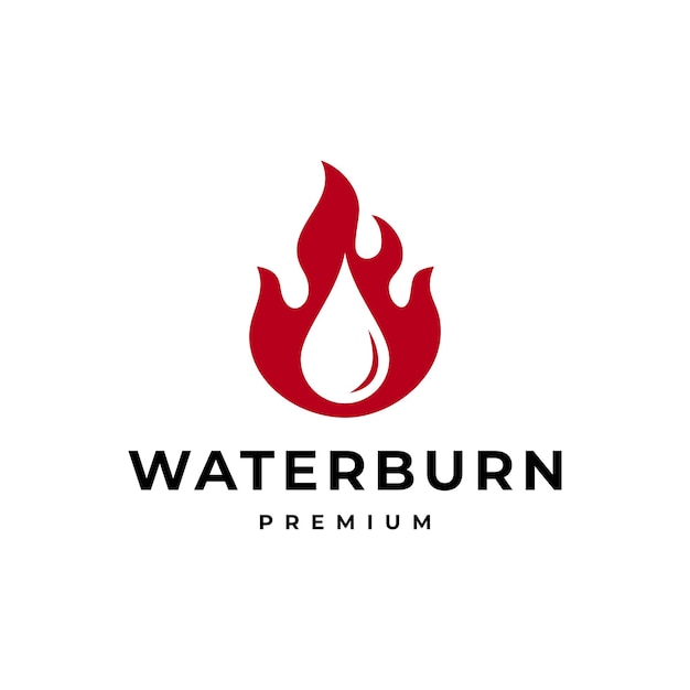 Brûlure D'eau Feu Flamme Logo De Nutrition Biologique Illustration D'icône Vectorielle