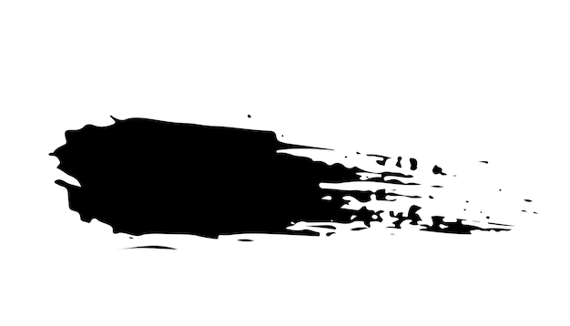 Brush de tache noire bannière grunge dessinée à la main éclaboussure badge grunge pinceau dessiné à la main noire