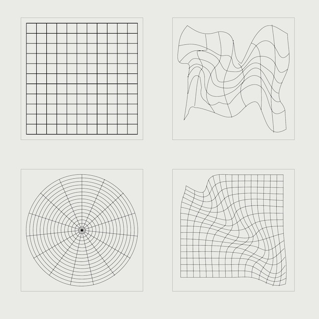 Le brutalisme façonne l'ensemble futuriste rétro psychédélique Rave Modèles d'affiches de notes