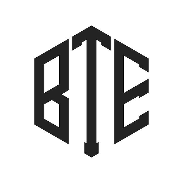 BTE Logo Design Initial Letter BTE Monogram Logo en utilisant une forme hexagonal