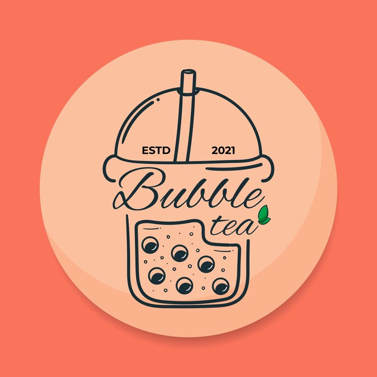 Bubble Tea Logo Design Inspiration dans le dessin au trait