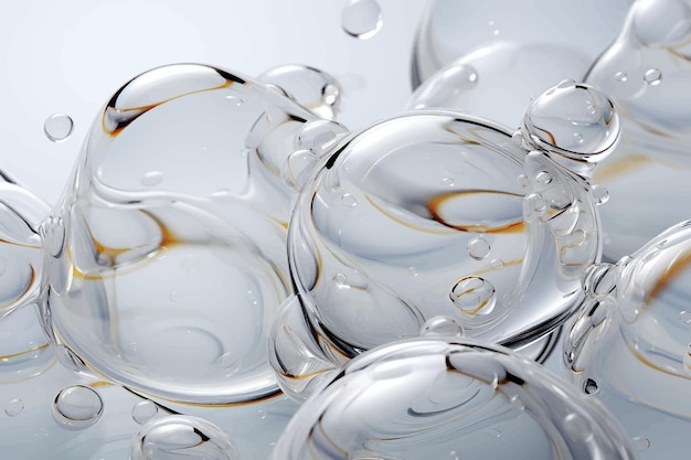 Bubbles d'eau propres sur fond de gradient Render 3D