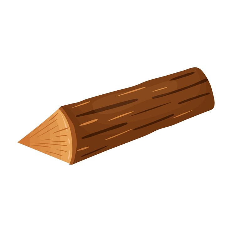 Vecteur une bûche un matériau en bois une bûche dans une section