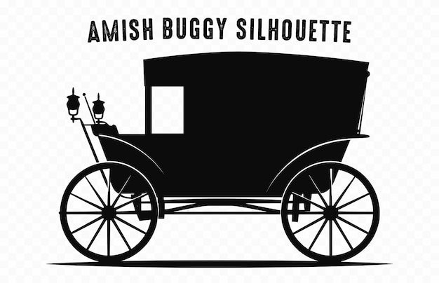 Vecteur buggy amish vecteur silhouette noire isolée sur un fond blanc