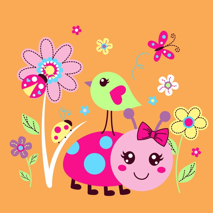Vecteur bugs mignons et illustration vectorielle de petits amis