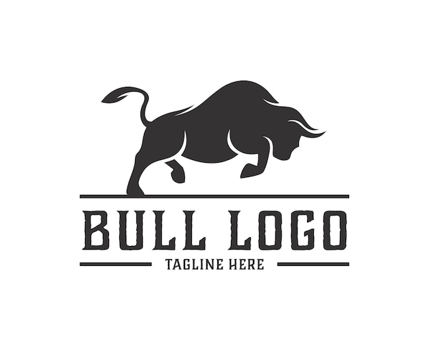 Bull Bison Taurus Buffalo Silhouette Modèle De Vecteur De Conception De Logo