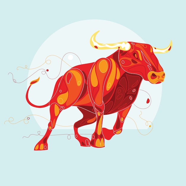 Vecteur bull espagnol avec style abstrait