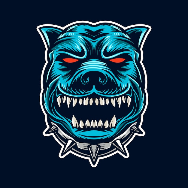 Bulldog Tête Vector Illustration Visage En Colère