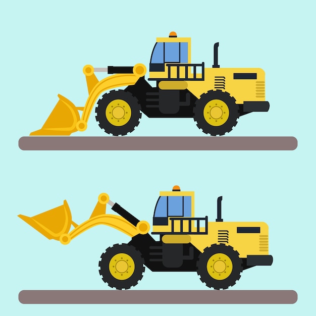 Bulldozer Camion Vector Illustration