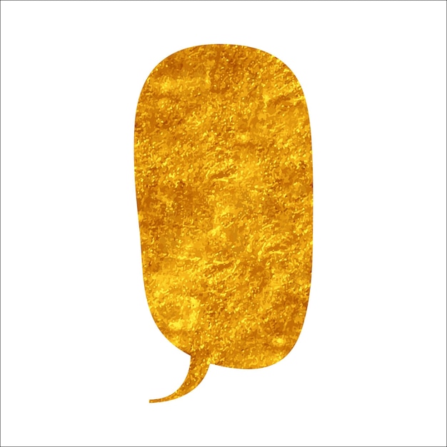 Vecteur une bulle de chat en feuille d'or étincelante