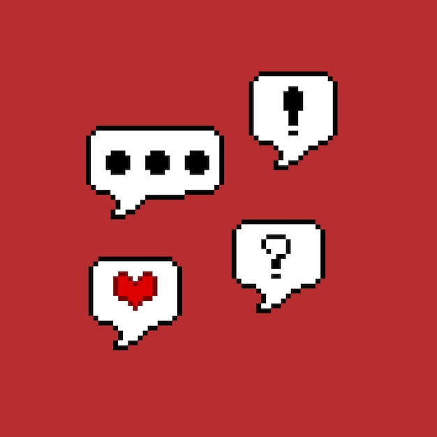 Vecteur bulle de dialogue avec style pixel art